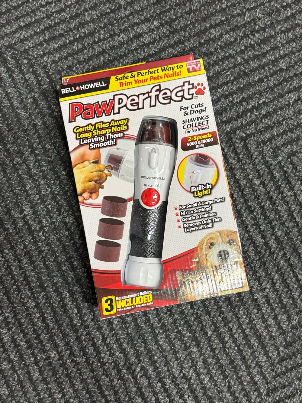 Bell + Howell PawPerfect Pet Nail Grinder - White & Black